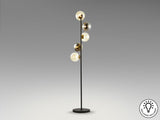 Lámpara de pie de salón bolas Schuller Inoa 5 luces negro y latón 159cm vista 2