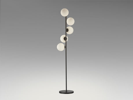 Lámpara de pie de salón bolas Schuller Inoa 5 luces negro y ácido opal 159cm vista 2