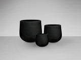 Schuller Kyoto Set of 3 Black Planters 495080