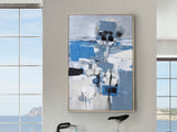 Cuadro acrílico Schuller Paisaje Azul madera pintura acrílica y roble 83x123cm 495134