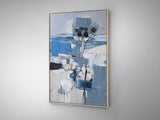 Cuadro acrílico Schuller Paisaje Azul madera pintura acrílica y roble 83x123cm 495134