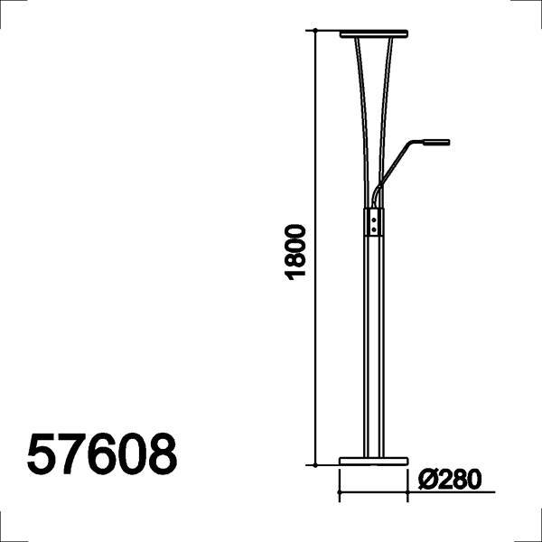 MDC ANELLO 576084302 Lámpara pie LED 30W + 5W Medalla