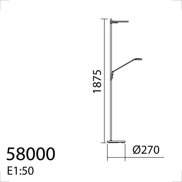 MDC SENDA 577809102 Pie salón LED 2L Negro Mate