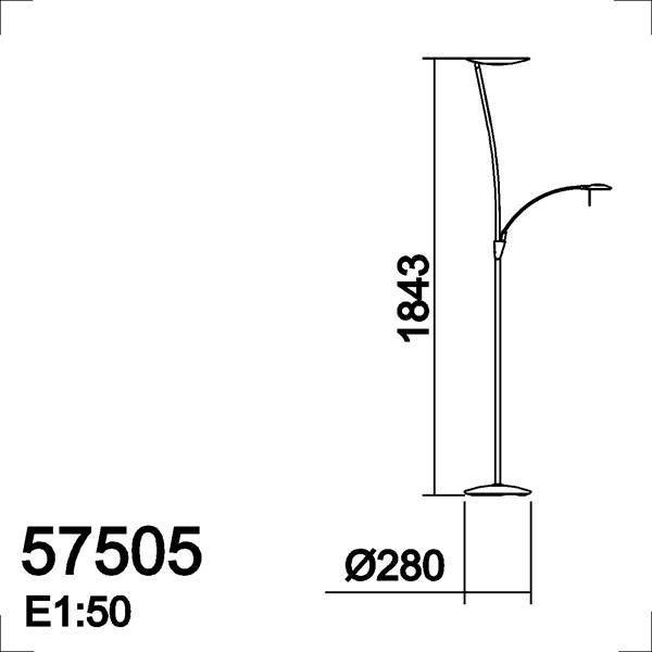 MDC ZENIT 575054320 Pie salón LED 2L Bronce