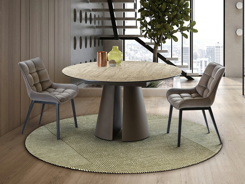 Mesa de comedor Schuller Samara marrón y travertino 77cm 497947