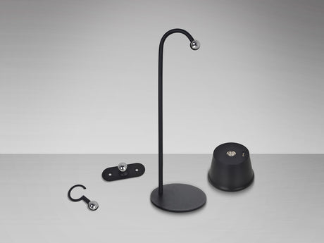 Lámpara de sobremesa Schuller Cuco LED negro 3000K exterior IP54 34cm vista 4