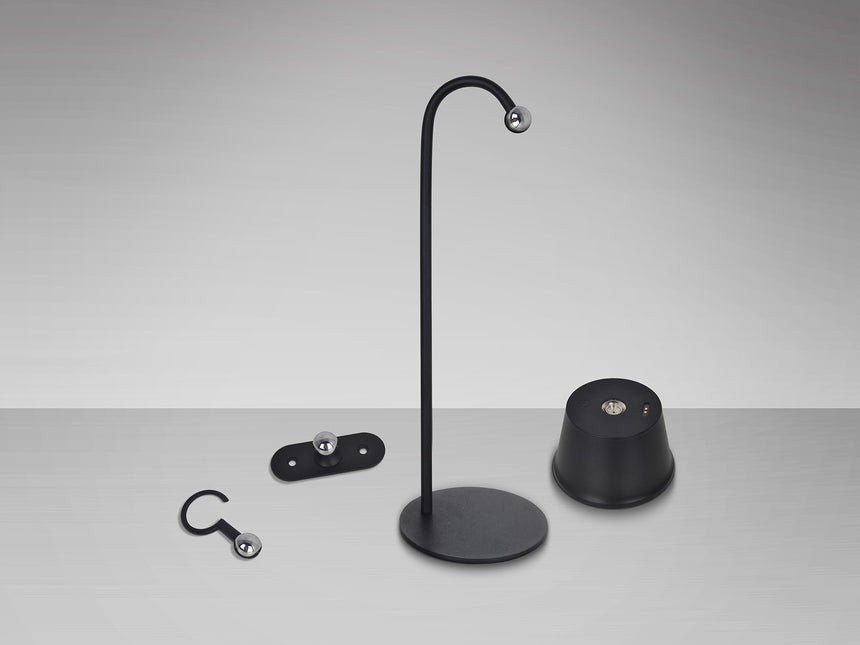 Lámpara de sobremesa Schuller Cuco LED negro 3000K exterior IP54 34cm vista 4