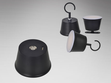 Lámpara de sobremesa Schuller Cuco LED negro 3000K exterior IP54 34cm vista 5