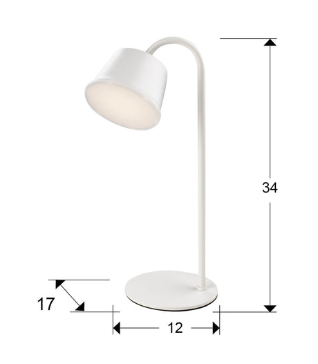 Lámpara de sobremesa Schuller Cuco LED blanco 3000K exterior IP54 34cm dimensiones