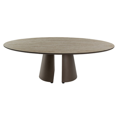 Mesa de centro Schuller Samara marrón y travertino 130x42cm ambiente