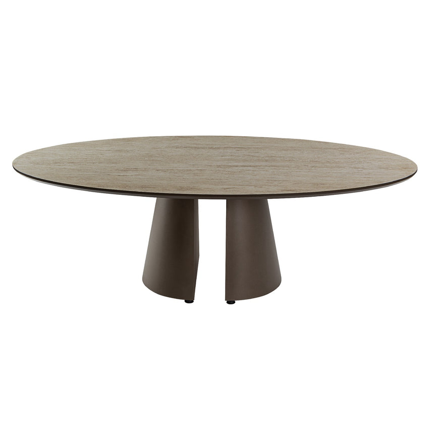 Mesa de centro Schuller Samara marrón y travertino 130x42cm ambiente