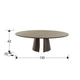 Mesa de centro Schuller Samara marrón y travertino 130x42cm dimensiones