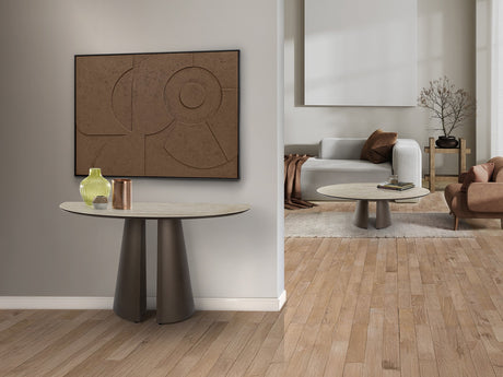 Consola Schuller Samara marrón y travertino 130x78cm vista 1