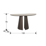 Consola Schuller Samara marrón y travertino 130x78cm dimensiones
