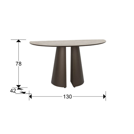 Consola Schuller Samara marrón y travertino 130x78cm dimensiones