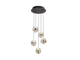 Lámpara de techo colgante Schuller Zaria 5 luces negro 3000K regulable Ø33cm ambiente
