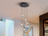 Lámpara de techo colgante Schuller Zaria 5 luces negro 3000K regulable Ø33cm 501965