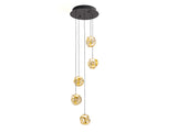 Lámpara de techo colgante Schuller Zaria 5 luces negro y bronce 3000K regulable Ø33cm ambiente