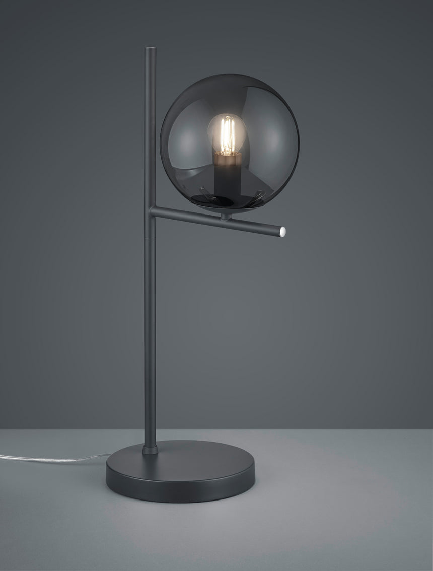 Lámpara de sobremesa grande Trio Pure antracita 52cm 5