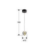 Lámpara de techo colgante Schuller Zaria 1 luz negro y dorado 3000K dimensiones