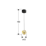 Lámpara de techo colgante Schuller Zaria 1 luz negro y bronce 3000K dimensiones