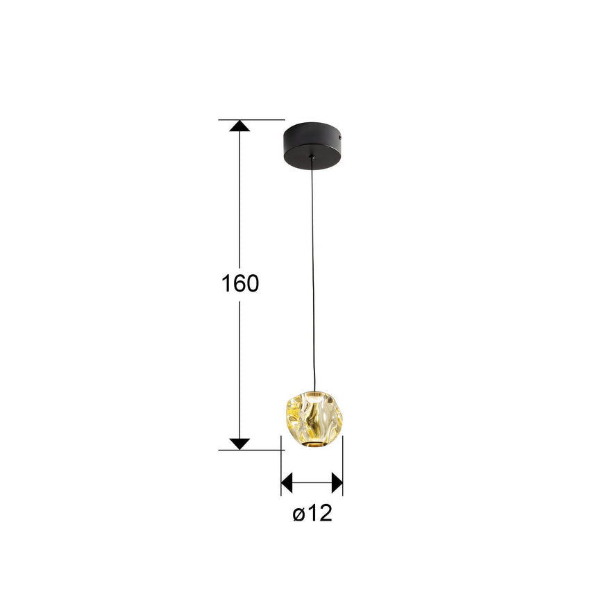 Lámpara de techo colgante Schuller Zaria 1 luz negro y bronce 3000K dimensiones
