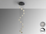 Lámpara de techo colgante Schuller Zaria 13 luces negro y dorado 3000K regulable