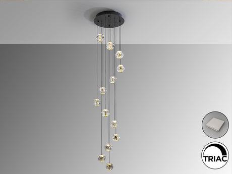 Lámpara de techo colgante Schuller Zaria 13 luces negro y dorado 3000K regulable