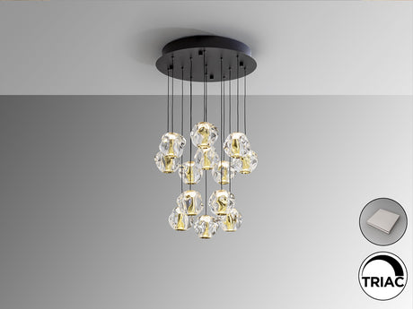 Lámpara de techo colgante Schuller Zaria 13 luces negro y dorado 3000K regulable vista 1
