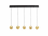 Lámpara de techo colgante Schuller Zaria 5 luces negro y bronce 3000K regulable ambiente