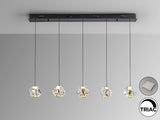 Lámpara de techo colgante Schuller Zaria 5 luces negro y dorado 3000K regulable vista 1