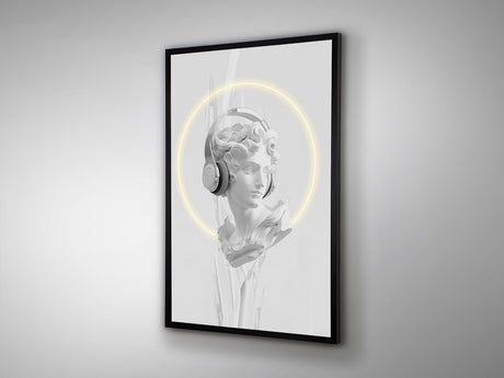 Cuadro con luz LED Schuller Busto negro y blanco 80x120cm vista 2