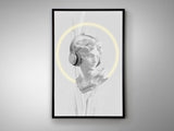 Cuadro con luz LED Schuller Busto negro y blanco 80x120cm vista 3