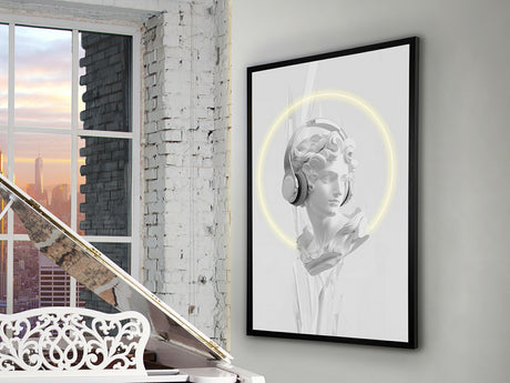 Cuadro con luz LED Schuller Busto negro y blanco 80x120cm 503105