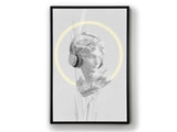 Cuadro con luz LED Schuller Busto negro y blanco 80x120cm ambiente