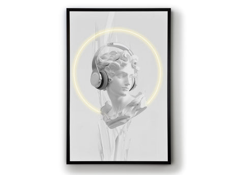 Cuadro con luz LED Schuller Busto negro y blanco 80x120cm ambiente