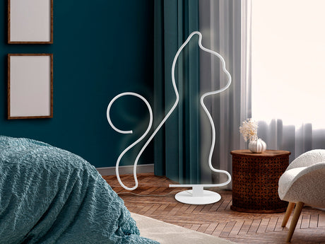 Lámpara de pie de salón Schuller Cat LED blanco 3000K 108cm 503792