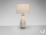 Lámpara de sobremesa Schuller Tessa grande 1 luz blanco y cromo cerámica 76cm vista 3