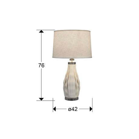 Lámpara de sobremesa Schuller Tessa grande 1 luz blanco y cromo cerámica 76cm dimensiones