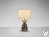 Lámpara de sobremesa Schuller Merlin grande 1 luz gris y cromo cerámica 67cm vista 3
