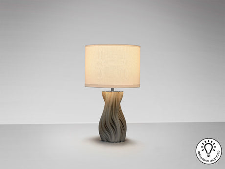 Lámpara de sobremesa Schuller Merlin grande 1 luz gris y cromo cerámica 67cm vista 3