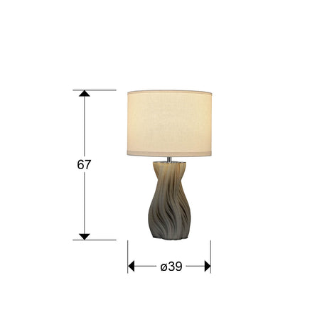 Lámpara de sobremesa Schuller Merlin grande 1 luz gris y cromo cerámica 67cm dimensiones