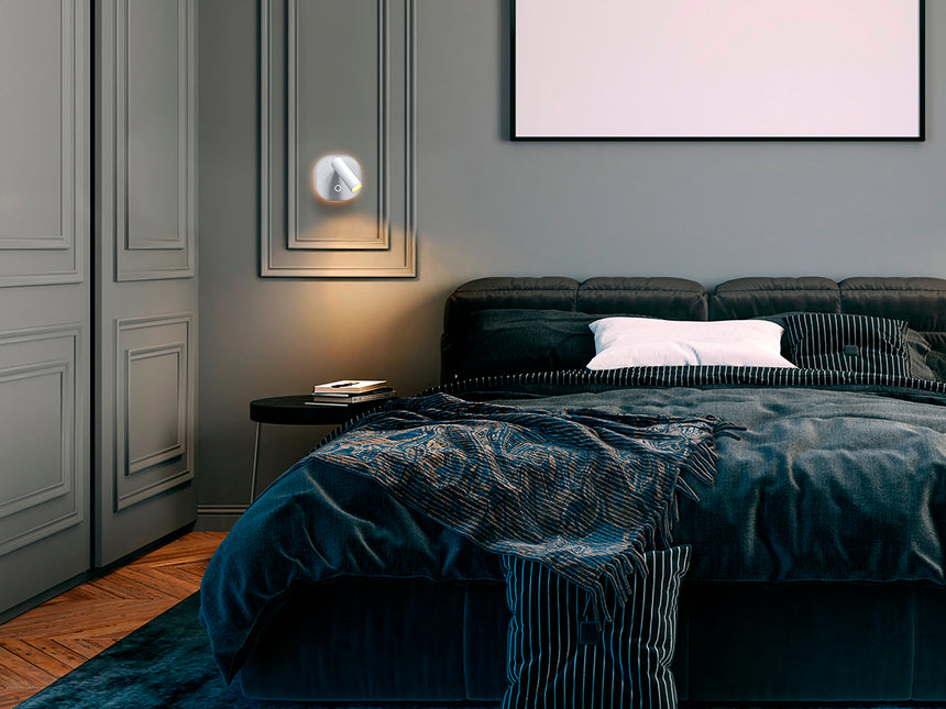 Lámpara aplique de pared con luz de lectura Schuller Biblos LED blanco CCT 504621