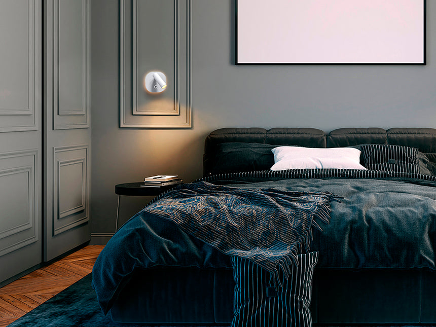 Lámpara aplique de pared con luz de lectura Schuller Biblos LED blanco CCT 504621