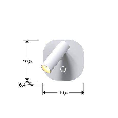 Lámpara aplique de pared con luz de lectura Schuller Biblos LED blanco CCT dimensiones