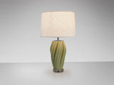 Schuller Salome Lámpara de sobremesa grande 1 luz verde y cromo cerámica 70cm 504645