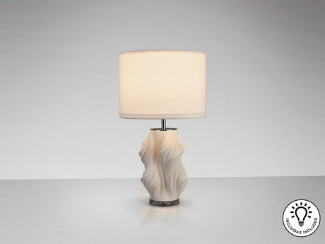 Lámpara de sobremesa Schuller Kaos grande 1 luz blanco y cromo cerámica 68cm vista 3