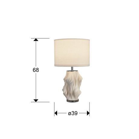 Lámpara de sobremesa Schuller Kaos grande 1 luz blanco y cromo cerámica 68cm dimensiones