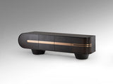 Mueble TV Schuller Luca roble y oro rosa acero 200x56cm 505345