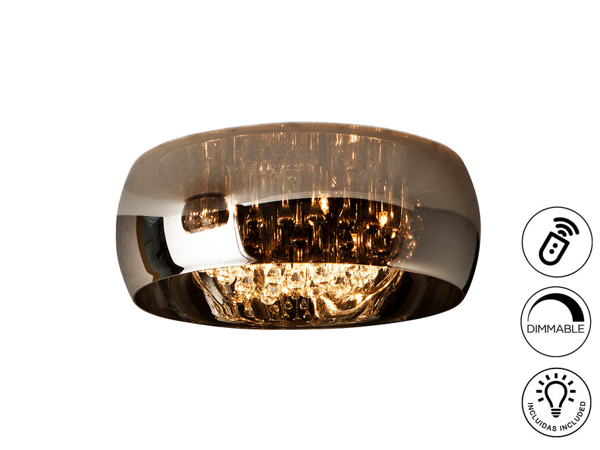 Plafón Schuller Argos transparente y espejado regulable